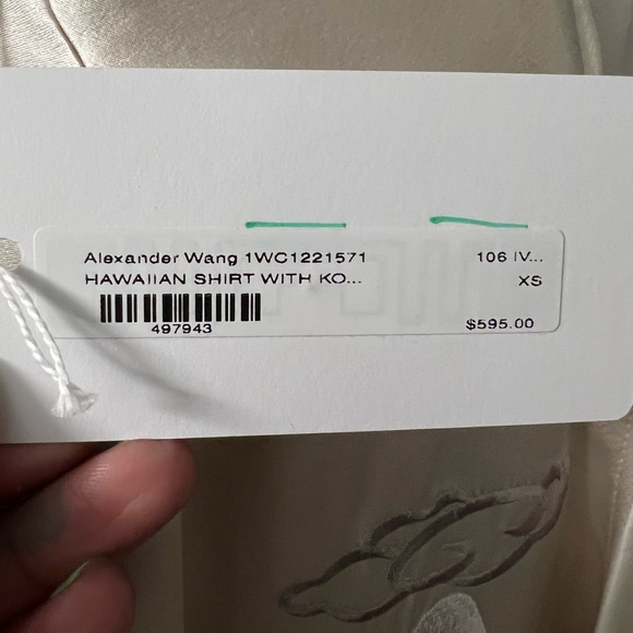 🆕 Alexander Wang Hawaiian Shirt with Koi Fish Embroidery - Picture 5 of 5